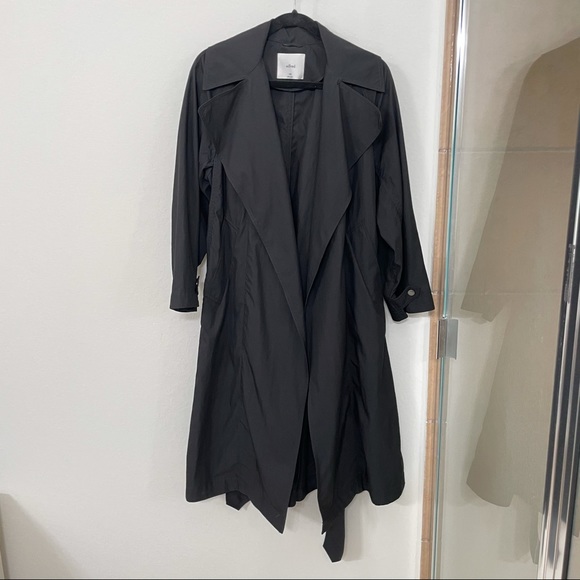 EUC ARITZIA WILFRED Requiem Trench Coat XXS Belted Black Water-Repellent Jacket - Picture 9 of 15